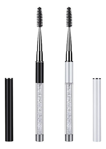 Generic 2 Eyelash Brushes with Cap, Reusable Mascara Wands 0