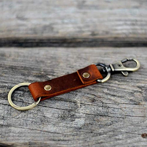 Jjnusa Genuine Leather Keychain Walnut Leather Key 1