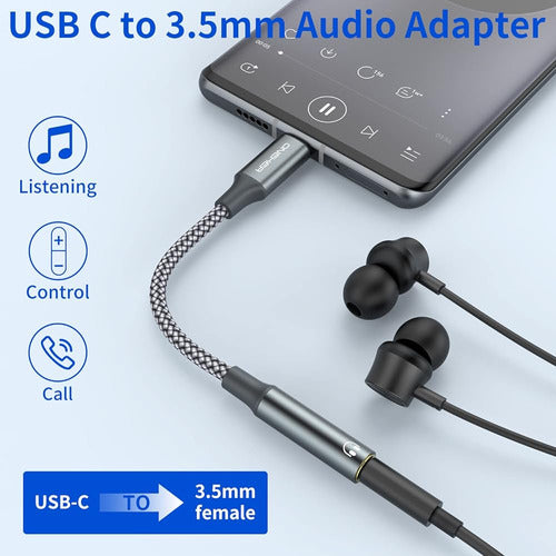 Adaptador Usb Tipo C A Conector Para Auriculares De 3,5 Mm, 1