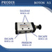 Euromatic Pneumatic Valve Button 5/2 with Spring, Thread 1/8 and Connection 1