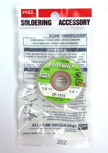GOOT Saturated Flux Desoldering Wick 1.5mm CP1515 Japan HT 2