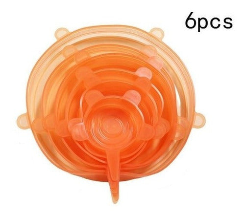 Set of 6 Silicone Lids for Fruits, Vegetables, and Jars 14