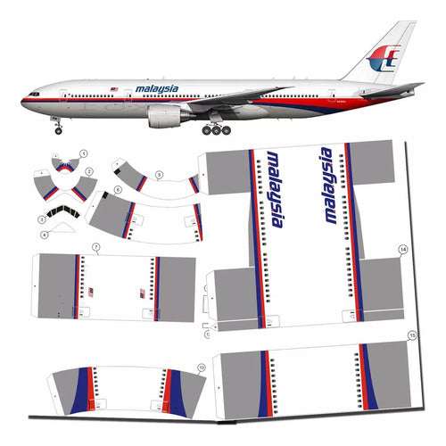 Boeing 777-200 Malaysia Airlines El Avion Que Desaparecio Papercraft 0