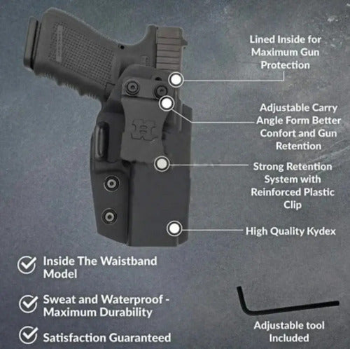 Concealed Carry Holster for Glock 19 23 32 Kydex by Houston Tactical 6