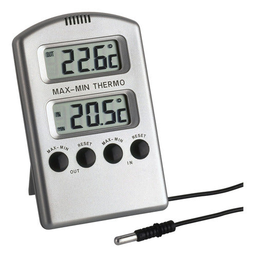 TFA Dostmann Digital Thermometer Indoor/Outdoor with Waterproof Sensor and 3m Cable 0