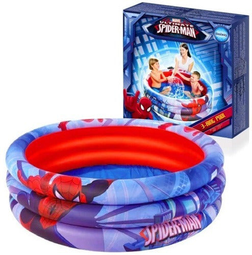 Caffaro Pileta Inflable Infantil 3 Aros Resistente Spiderman Bestway 2