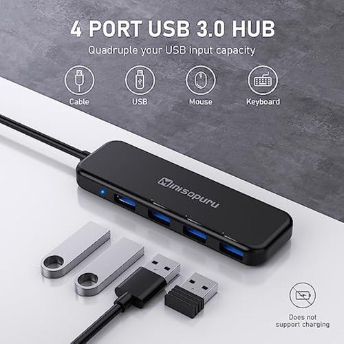 Minisopuru Hub USB 3.0, Concentrador USB Para Portátil 1