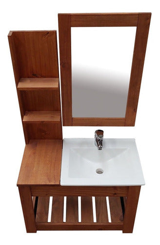 70cm Hanging Wood Vanity with Basin and Mirror - Free Shipping 97