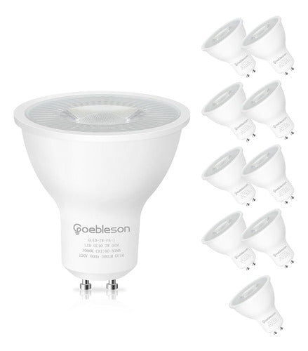 Goebleson 10-Pack Adjustable GU10 LED Bulbs, 3000K Warm White 0