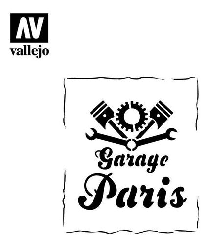 Vallejo Stencil Vintage Garage Sign 1/35 1