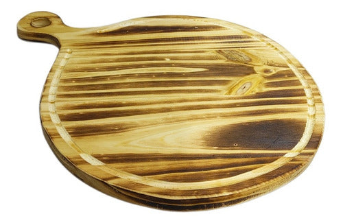 Round Pine Wood Pizza Base Board with Handle C812 3