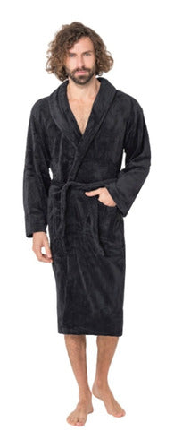 Men's Icarus Plush Polar Fleece Long Sleeve Winter Robe 22