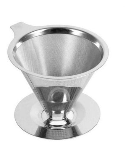 Coador Filtro De Café Aço Inox Para Até 4 Xícaras - Kehome 0