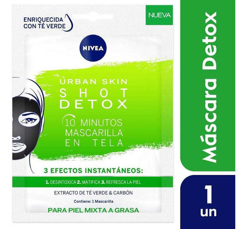 NIVEA Urban Skin Detox Purifying Paper Face Mask - Mascara Facial Nivea De Papel Purificante