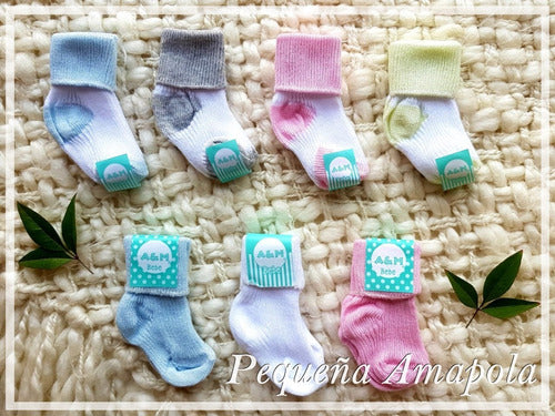 Pequeña Amapola - Pack X6 - Medias Para Bebes Recién Nacido 1