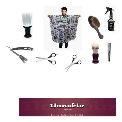 Peine Tijera Brocha Kit Peluqueria Barberia 0