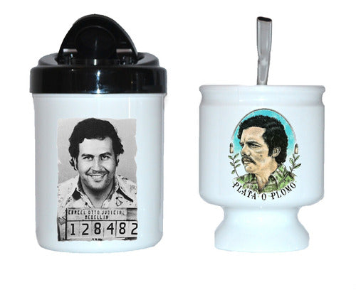 Athenas Mates De Polymer Sublimado + Yerbera - Pablo Escobar 0