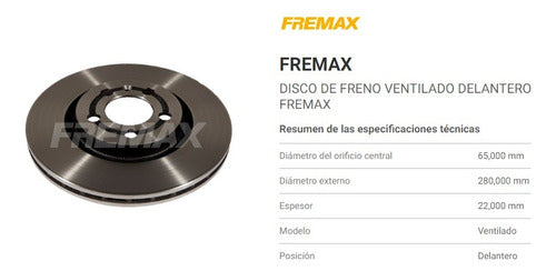 Fremax Kit X 2 Discos De Freno Para Volkswagen Up 1