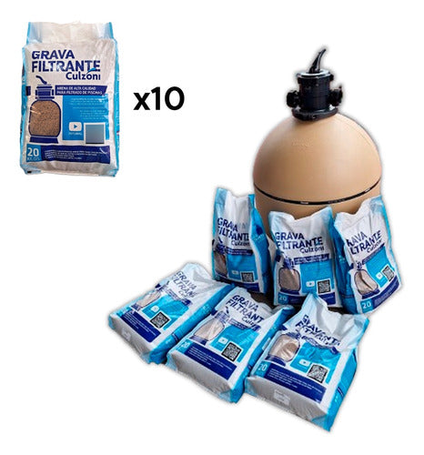 Arena Entrefina 10 Bolsas 20 Kg Filtro Vc-100 Vulcano Pileta 0