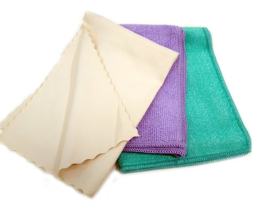 Laffitte Pack of 3 Surface Cleaning Cloths for Living Room / Kitchen / Bathroom 1