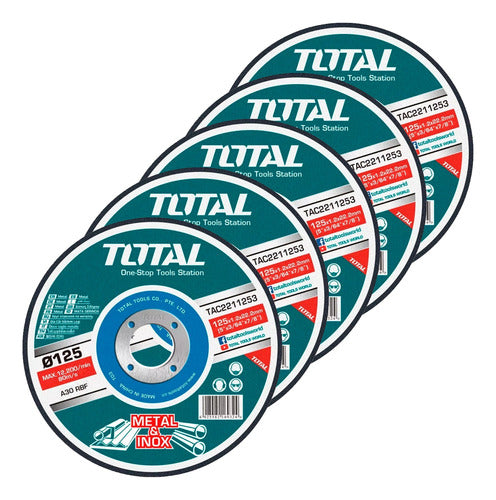 Total Abrasive Cutting Disc for Metal 125 mm TAC2211253 (Pack of 5) 0