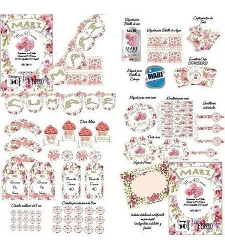 Diseño Edición Graficos Kit Imprimible Fiesta De Shabby Chic 1