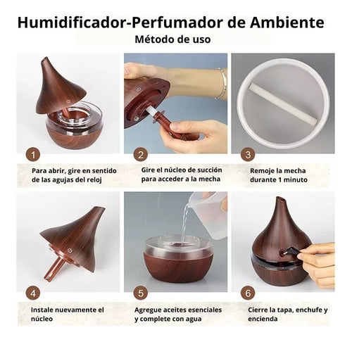 Difusor Con Luz Aromaterapia Humidificador Perfumador 1