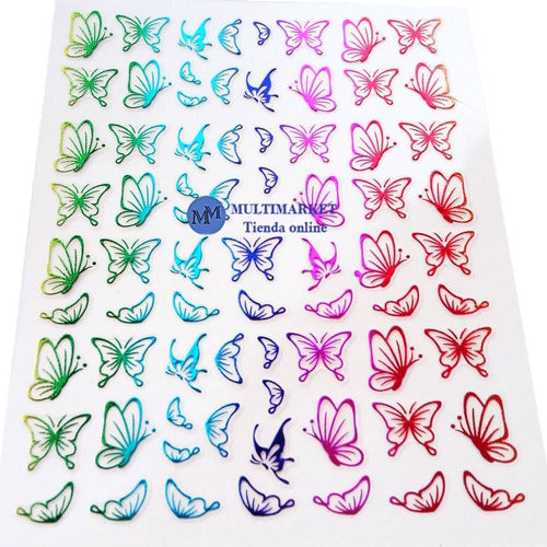 Self-Adhesive Nail Stickers - Butterflies - Nail Art 116