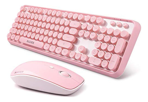 V2020 - Teclado Inalámbrico Rosa Con Teclas 1