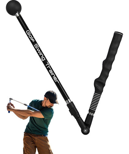 Entrenador De Swing De Golf Plegable Portatil Derecha Negro 0