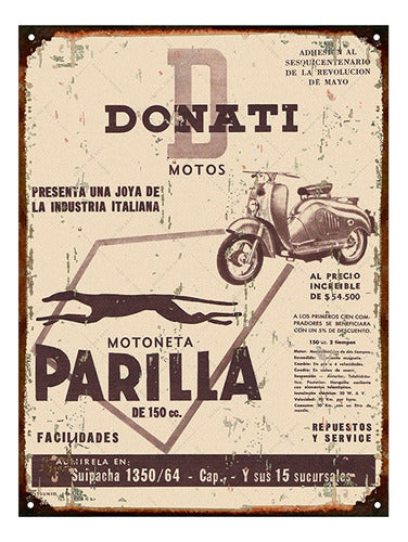 Club del Poster Vintage Motoneta Parrilla 150cc Sign 0