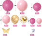 Arco  Globos Fucsia Rosa Dorado Mariposas Baby Shower 1