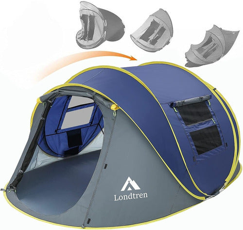 Londtren Carpa 4 Personas Impermeable Configuracion Automatica - Azul 0