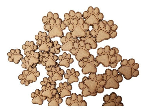 20 Huellas Huellitas Fibrofacil Mdf Souvenirs Deco 5cm 0