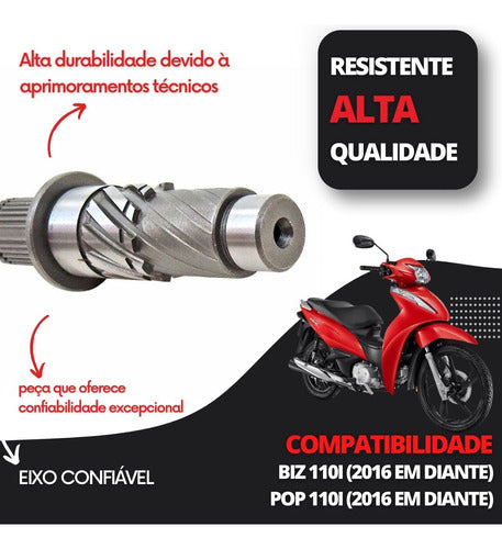 Eixo Pedal De Partida Honda Biz 110i Pop 110i 2016 Em Diante 1