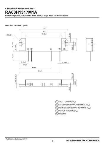 Módulo De Potencia Mitsubishi Japan Ra60h1317m1a 80w Yaesu 3