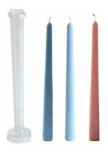 Chris.W Tall Taper Candle Mold 10 Inch, Clear Plastic Tapered Candlesticks Candle Making Mold Supplies 0