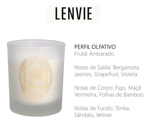 Vela Perfumada Lenvie Linha Arabesc Figo Ambarado 210g 1