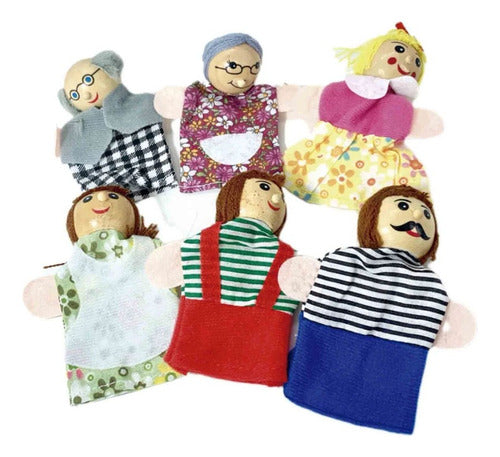 Peque Finger Puppets Family Mom Dad Grandparents Child Mix Market 0