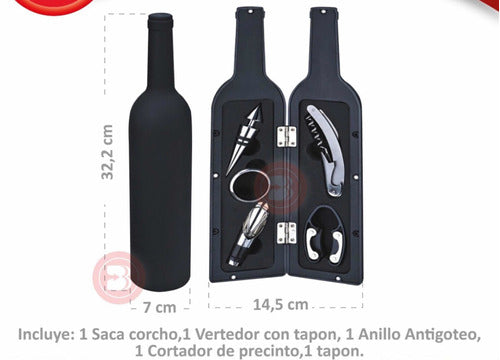 Set De Vino Destapador , 5 Piezas Con Estuche Botella 1