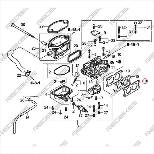 Honda Carburetor Intake Gasket for GX 690 Original PF 1