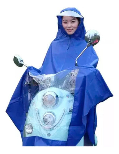 Waterproof Rain Poncho Hooded Cape for Motorcycle Universal Fit 0