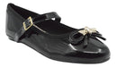 Molekinha Girls' Black Guillermina Flats with Bow and Buckle 0