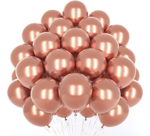 China Set of Balloons + Ribbons - Pink Gold Chrome - Magical Universe 0