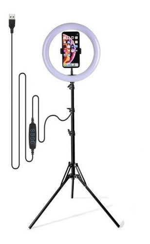 Grupoferta LED Ring Light 26cm Professional + 2m Tripod Support TikTok 0