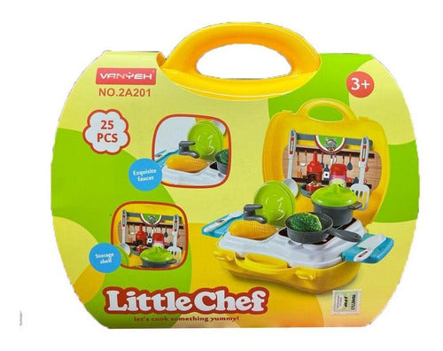 Set Valija Little Chef Cocina Con Accesorios 25 Pcs Tm1 201 0