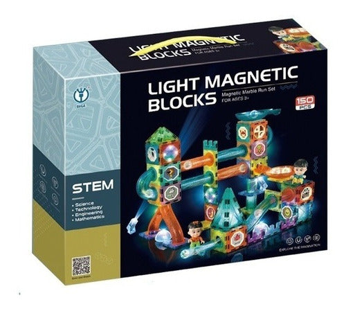 Light Magnetic Blocks Magnetic Construction Blocks with Lights 150 Pieces 0