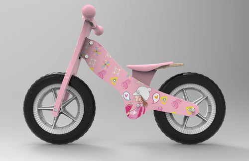 Bicicleta De Madera Niños - Chivita Fondo Rosa 2