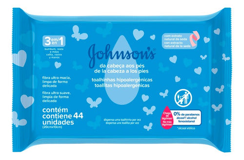 Johnson's Baby Kids Wet Wipes Head to Toe 44 Count 0