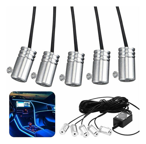 Kit Tira Led Rgb Auto Interior Bluetooth Fibra Optica 3